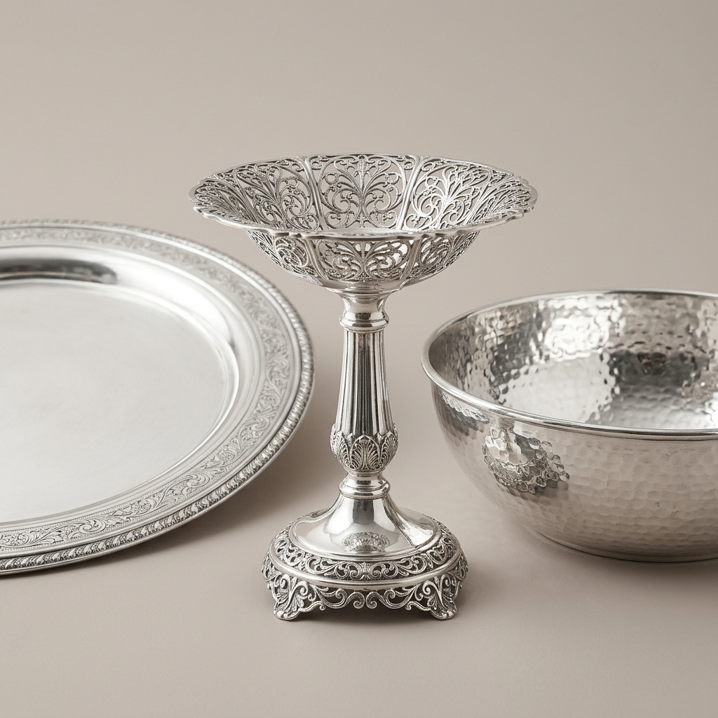 Bandejas y fuentes de plata